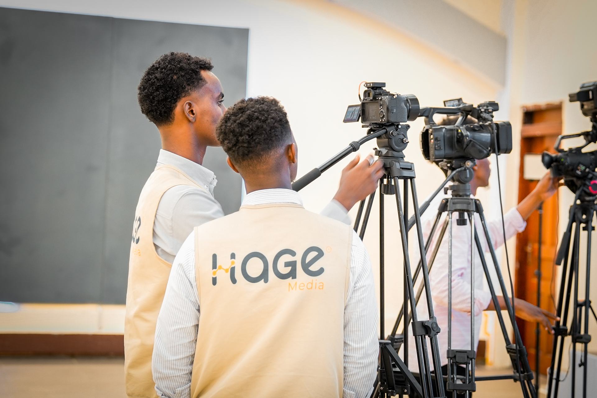 Hage Media crew filming a high-level government event in Mogadishu
