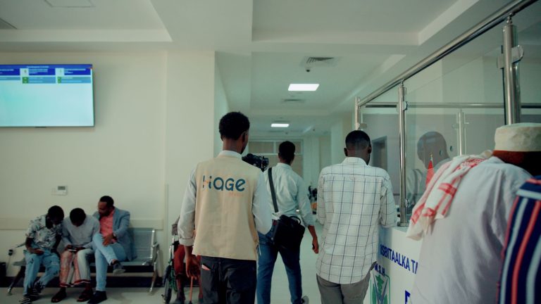 Hage Media crew hospital reception
